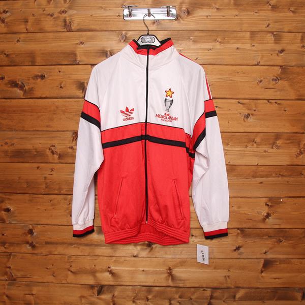 Adidas Milan Track Top Vintage 90 Bianco e Rosso Taglia XL Uomo