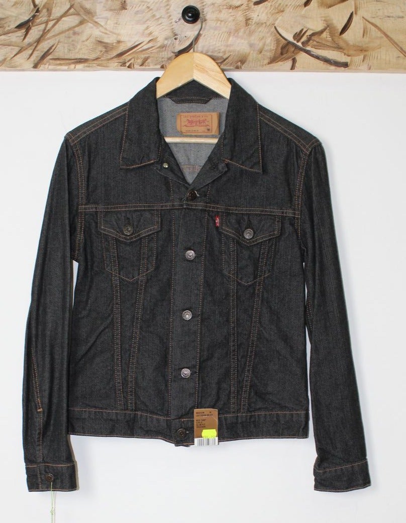 Levi s Giacca di jeans Dead Stock Tg. M Nero Slim Fit Trucker w Tags Vintage Clothing Shop