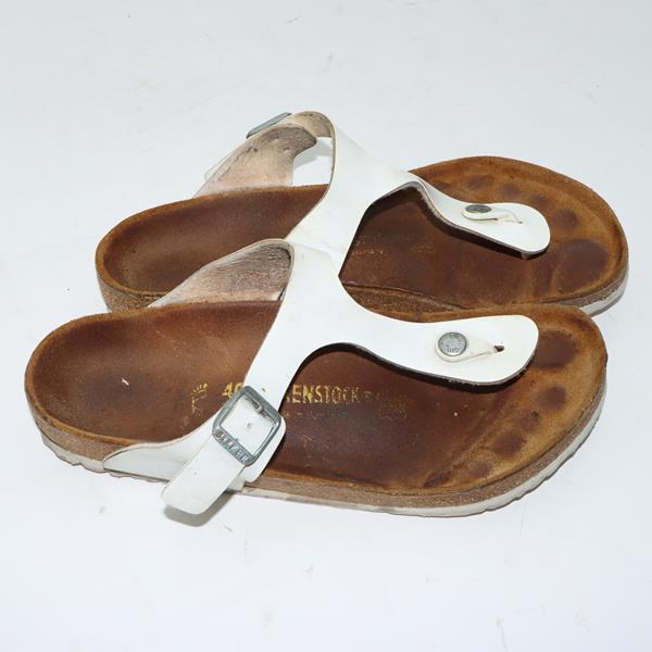 Birkenstock Gizeh sandalo bianco in pelle EU 40 unisex