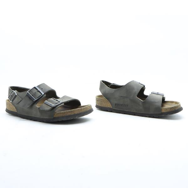 Birkenstock Milano sandalo grigio in pelle EU 38 unisex