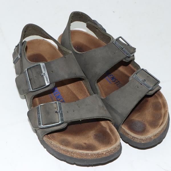 Birkenstock Milano sandalo grigio in pelle EU 38 unisex