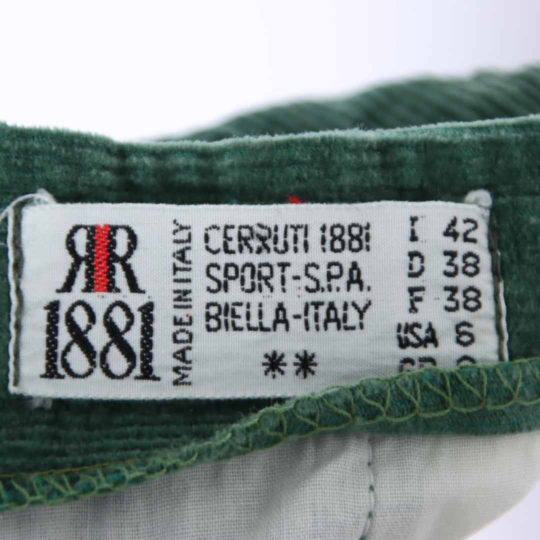 Cerruti 1881 Jeans in Velluto Verde Taglia 42 Donna