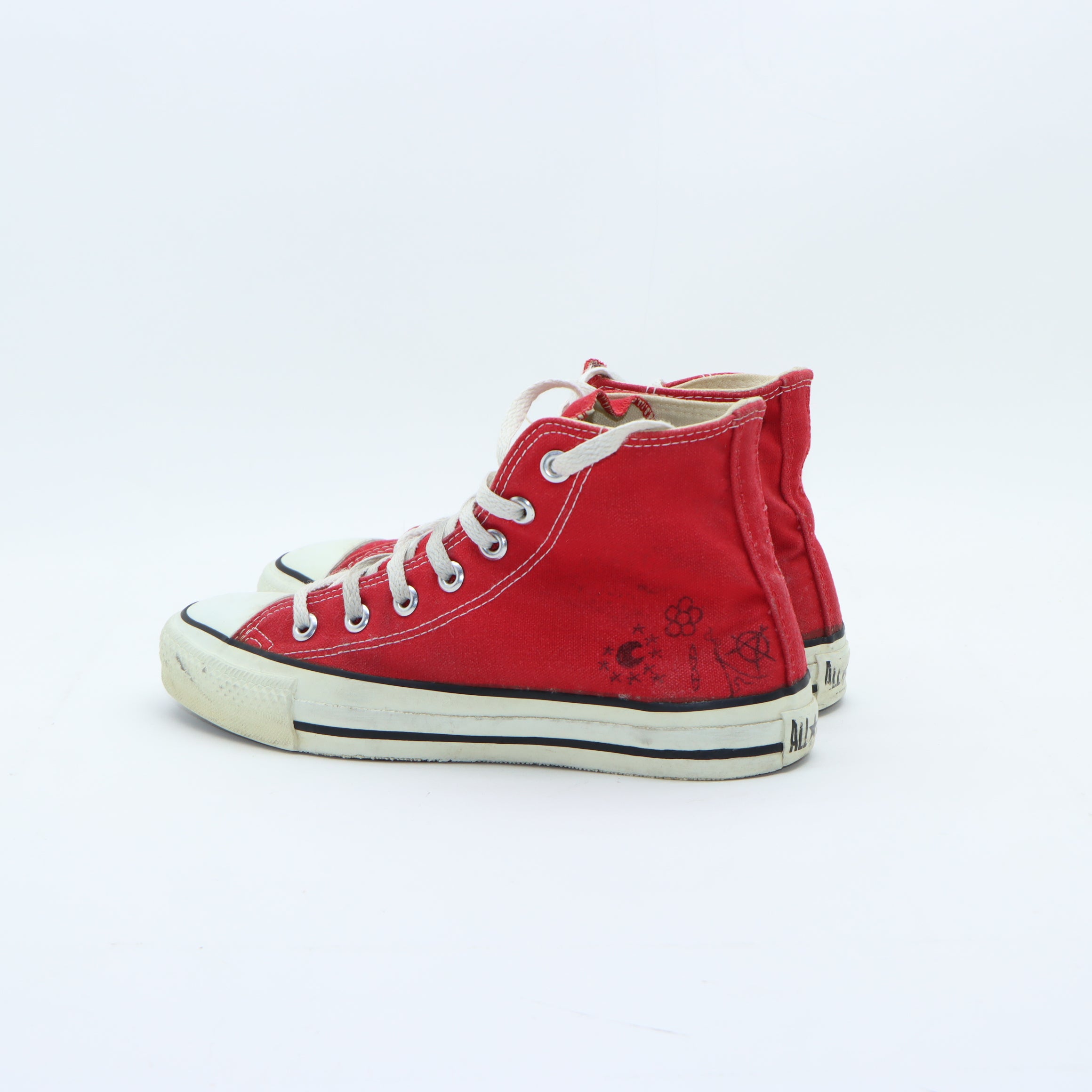 Converse All Star Scarpe Alte Rosse US 6 Uomo Made in USA Vintage Clothing Shop