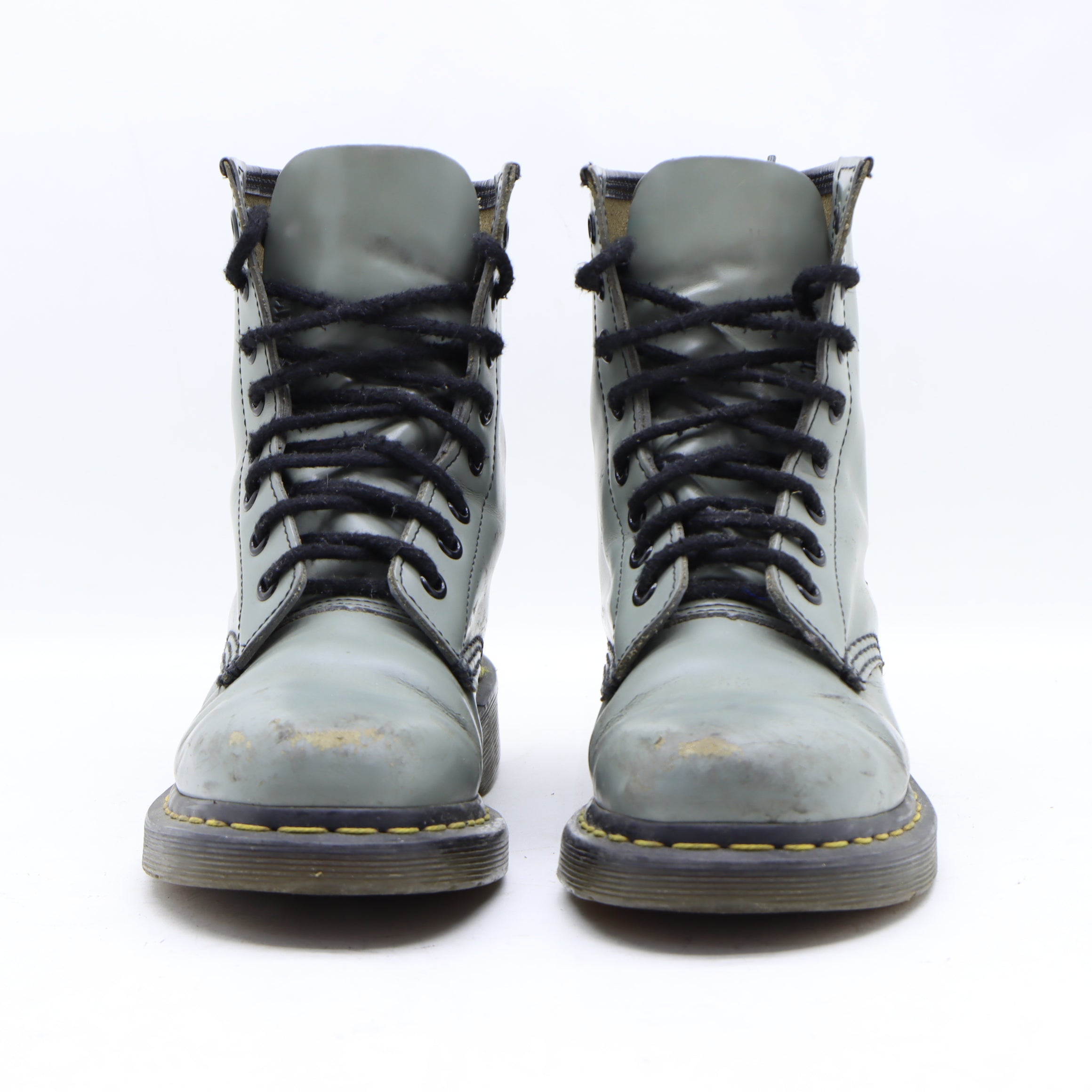 Dr. Martens 1460 Stivaletto Grigio in Pelle Numero 37 Unisex Vintage Clothing Shop