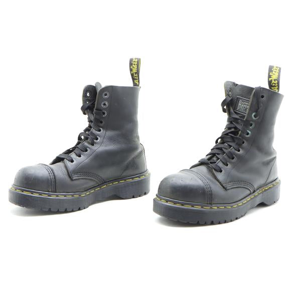 Dr. Martens Steel Toe stivaletto nero in pelle numero 42 unisex made in England