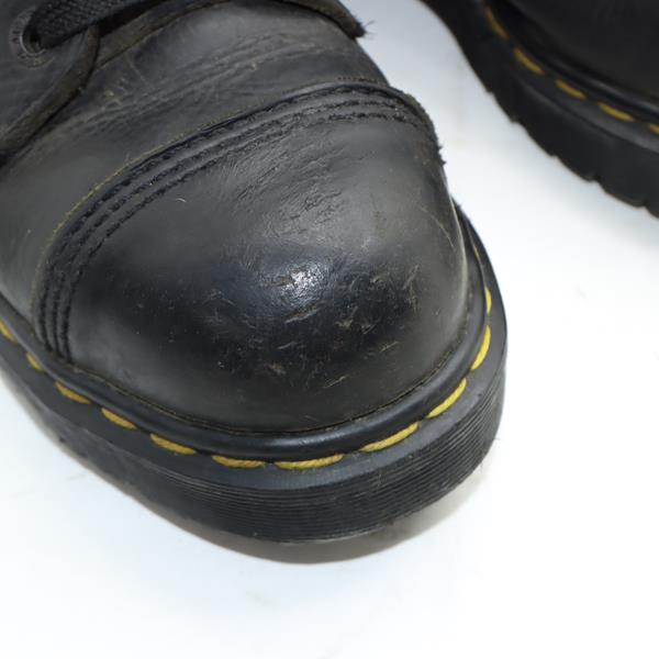 Dr. Martens Steel Toe stivaletto nero in pelle numero 42 unisex made in England