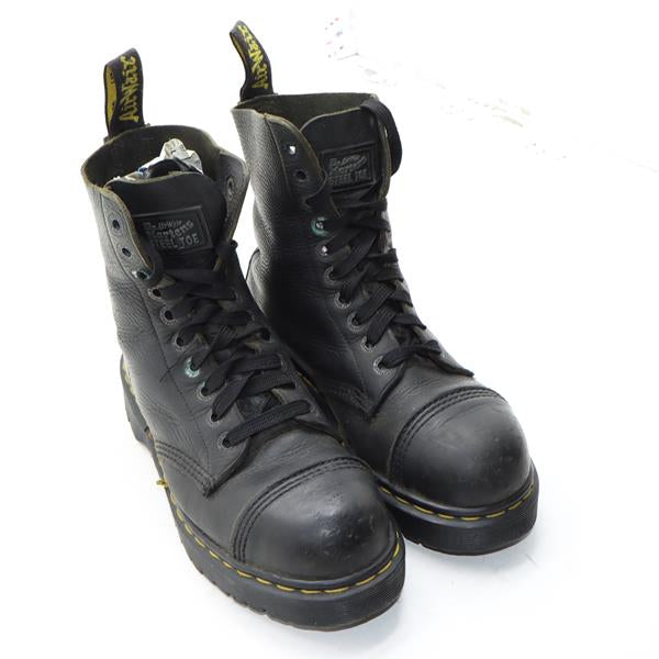 Dr. Martens Steel Toe stivaletto nero in pelle numero 42 unisex made in England