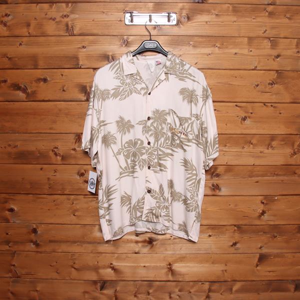 Star Med camicia hawaiana bianca taglia M uomo made in USA