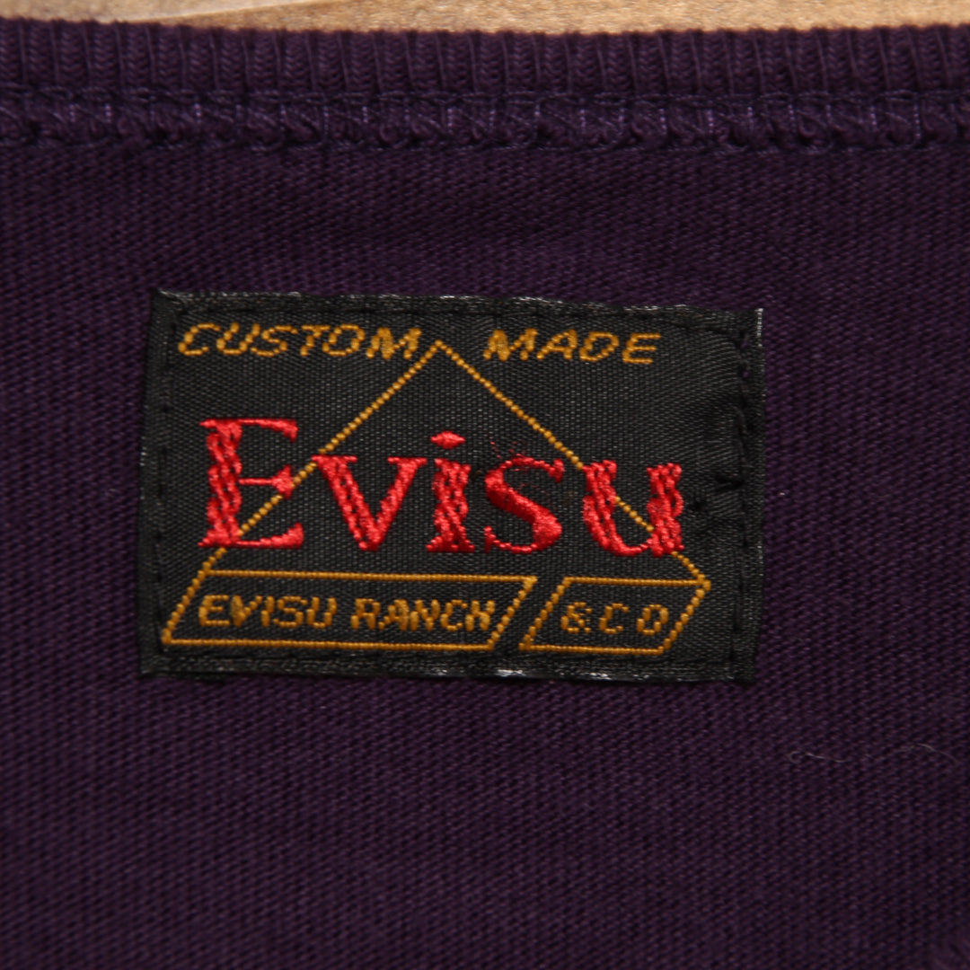 Evisu Maglia a Maniche Lunghe Vintage Viola Taglia M Donna