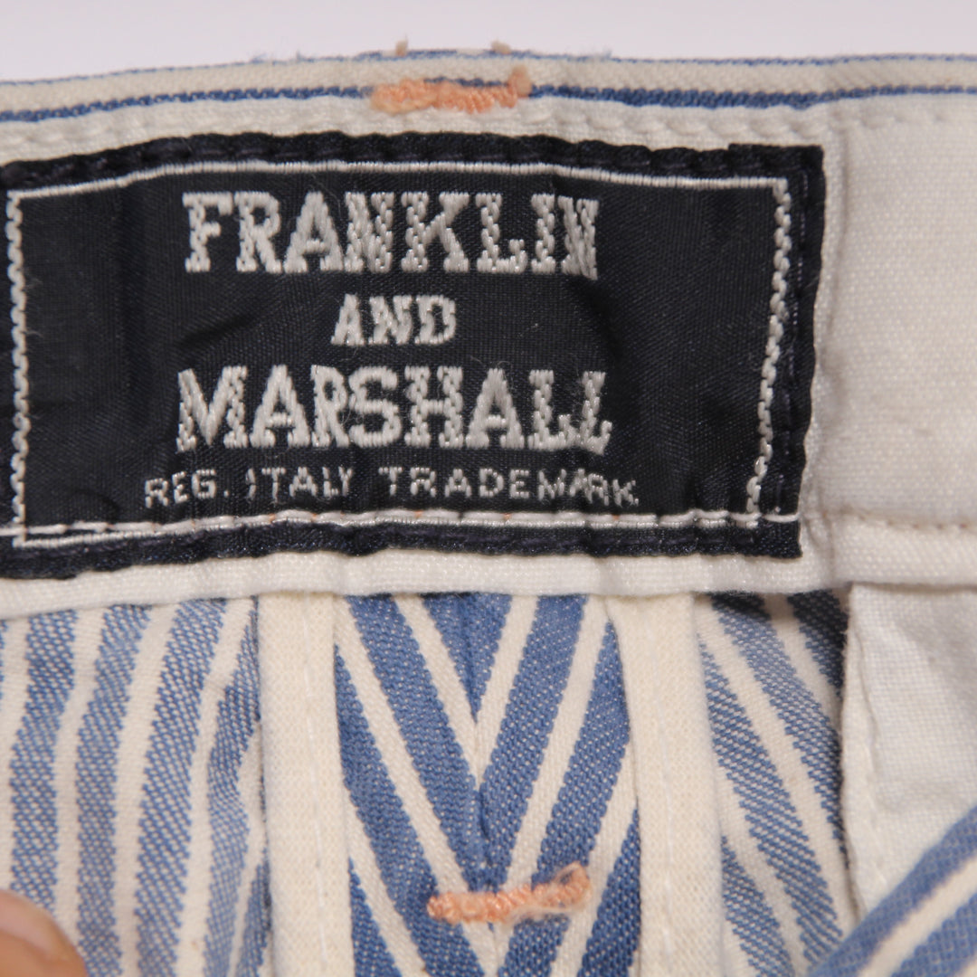 Franklin and Marshall Bermuda Chino Bianco e Blu W36 Uomo