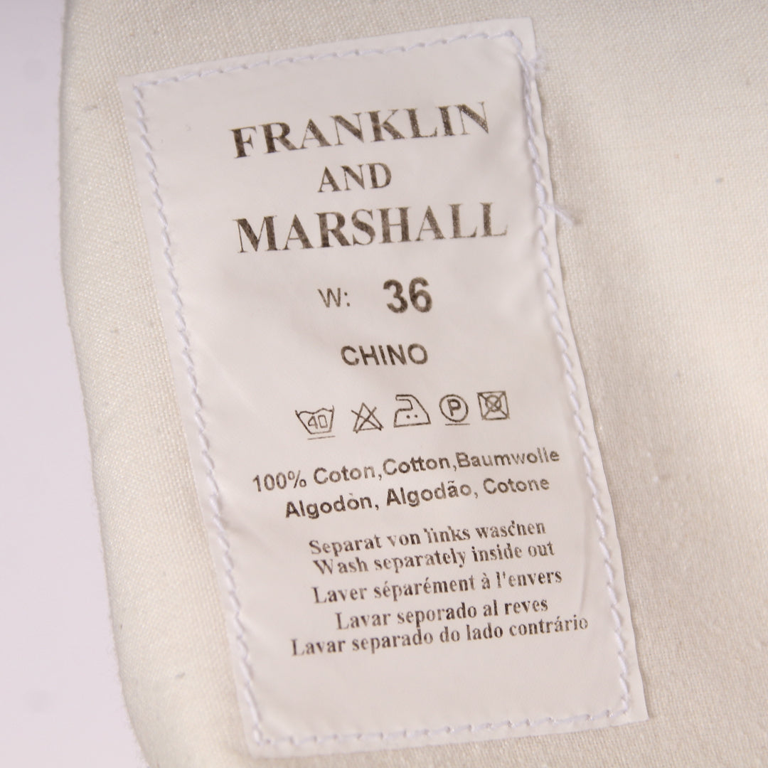 Franklin and Marshall Bermuda Chino Bianco e Blu W36 Uomo