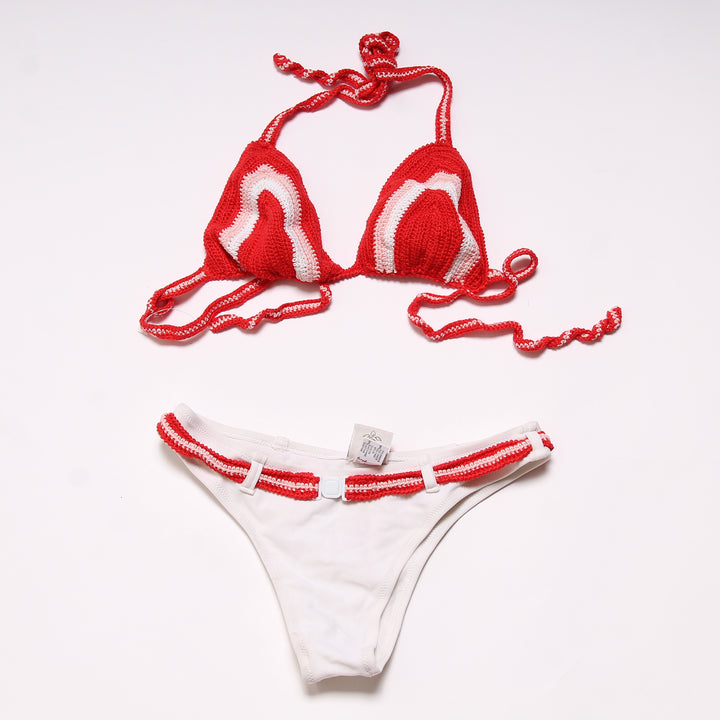 Kobe Costume Bikini Bianco e Rosso Taglia S Donna Deadstock w/Tags