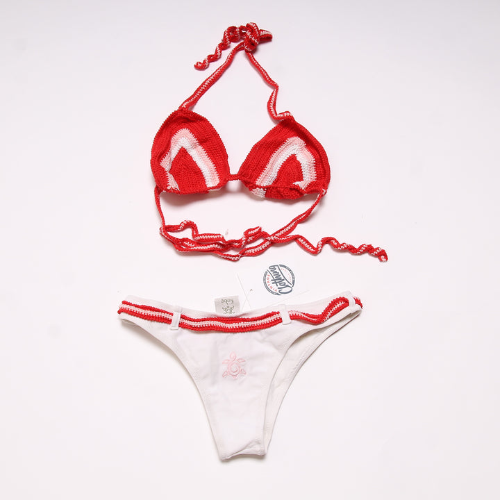 Kobe Costume Bikini Bianco e Rosso Taglia S Donna Deadstock w/Tags