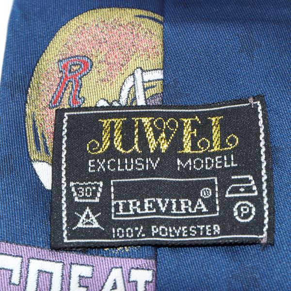 Juwell cravatta blu con fantasia in poliestere uomo