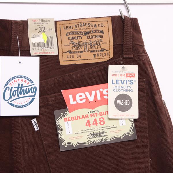 Levi's 448 Regular Fit jeans marrone W32 L34 uomo deadstock w/Tags