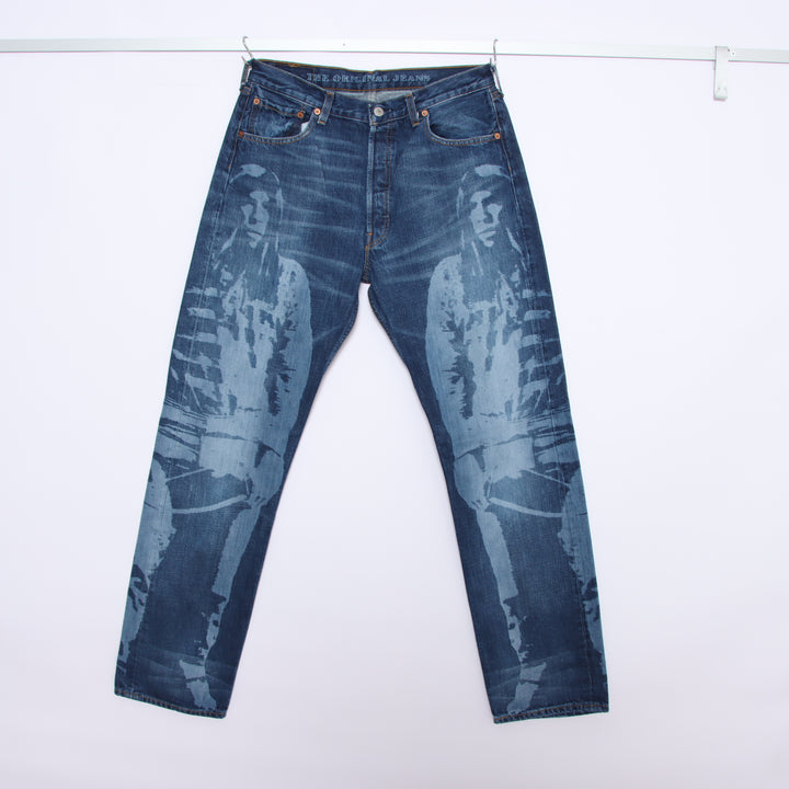 Levi's 501 Indian Printed Jeans Denim W34 L34 Uomo