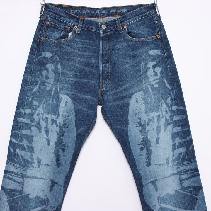 Levi's 501 Indian Printed Jeans Denim W34 L34 Uomo