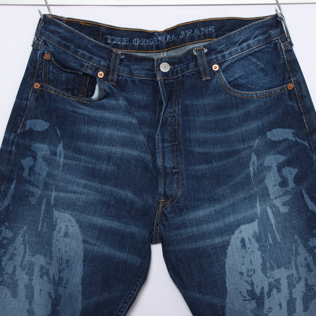 Levi's 501 Indian Printed Jeans Denim W36 L34 Uomo