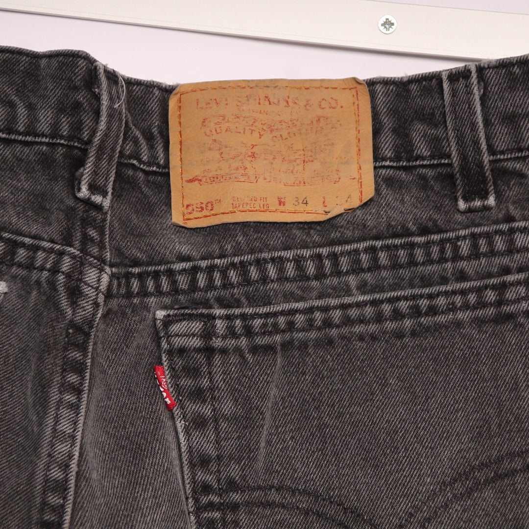 Levi's 550 Relaxed Fit Jeans Nero W34 L34 Uomo Made in USA