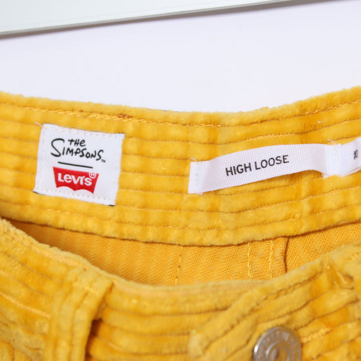 Levi's x The Simpson High Loose Jeans in Velluto Giallo W25 L31 Donna