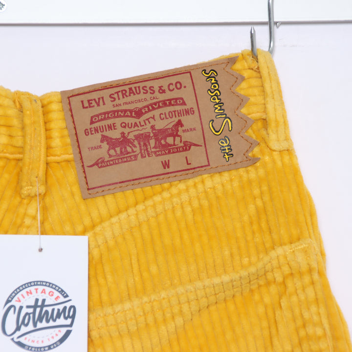 Levi's x The Simpson High Loose Jeans in Velluto Giallo W25 L31 Donna