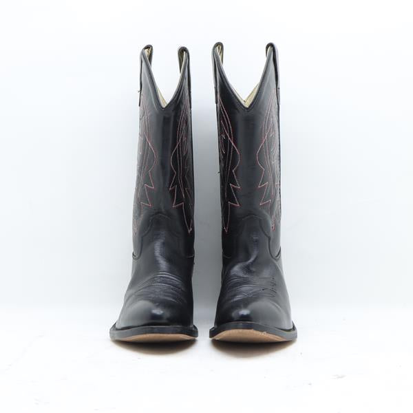 Old West stivali cowboy nero in pelle donna