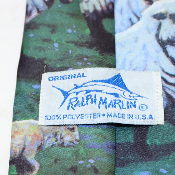 Ralph Marlin cravatta blu con fantasia in poliestere uomo Made in USA