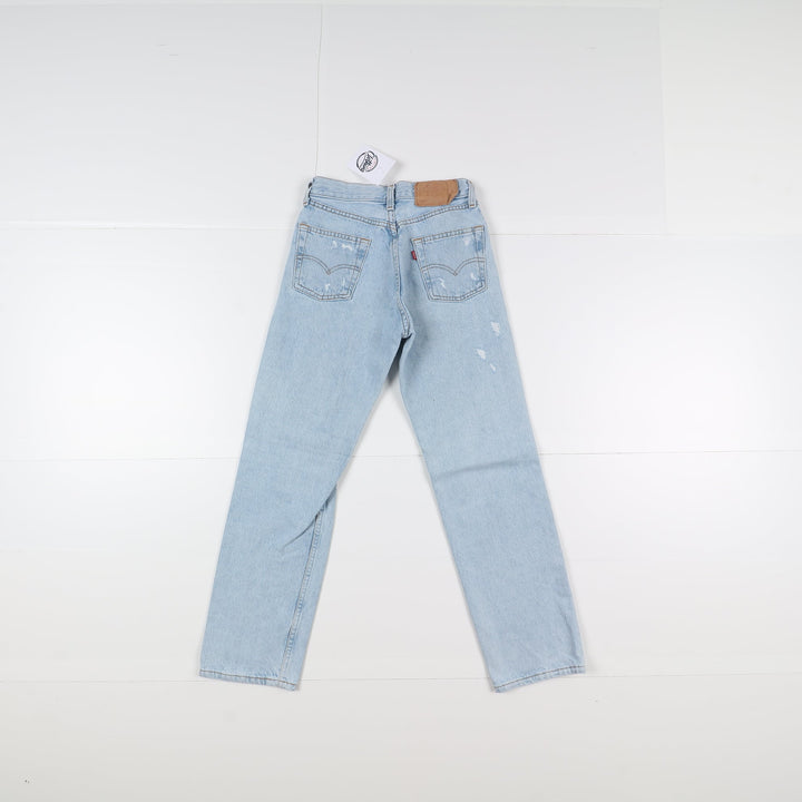 Levi's 201 Regular Fit Custom W26 Denim Strappato Donna Vita Alta