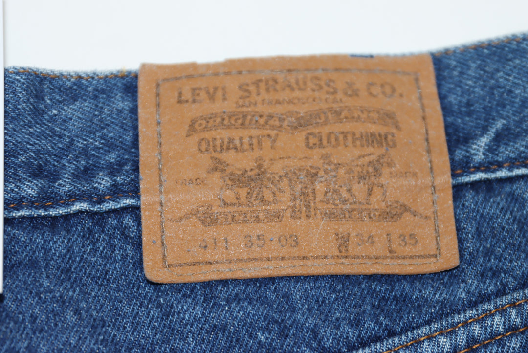 Levi's 411 Vintage Imbottito Jeans Denim W34 L35 Uomo