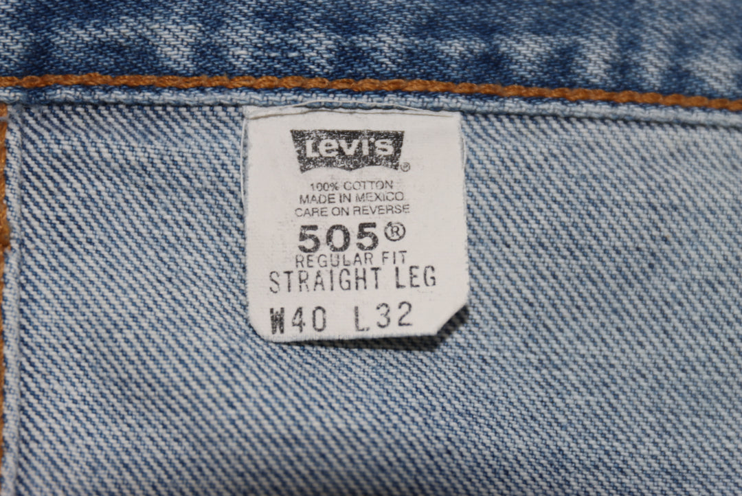 Levi's 505 Regular Fit Custom Jeans Denim W40 L32 Uomo