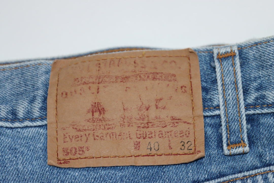 Levi's 505 Regular Fit Custom Jeans Denim W40 L32 Uomo