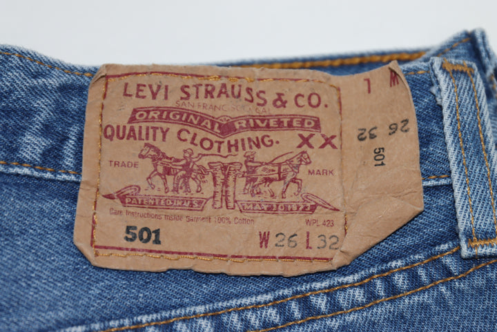 Levi's 501 Custom Jeans Denim W26 L32 Donna Made in USA