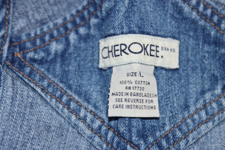 Cherokee Salopette di Jeans Custom Denim Taglia L Unisex