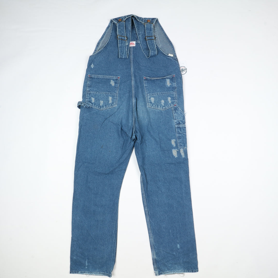 Round House Salopette di Jeans Vintage Denim W40 L40 Uomo