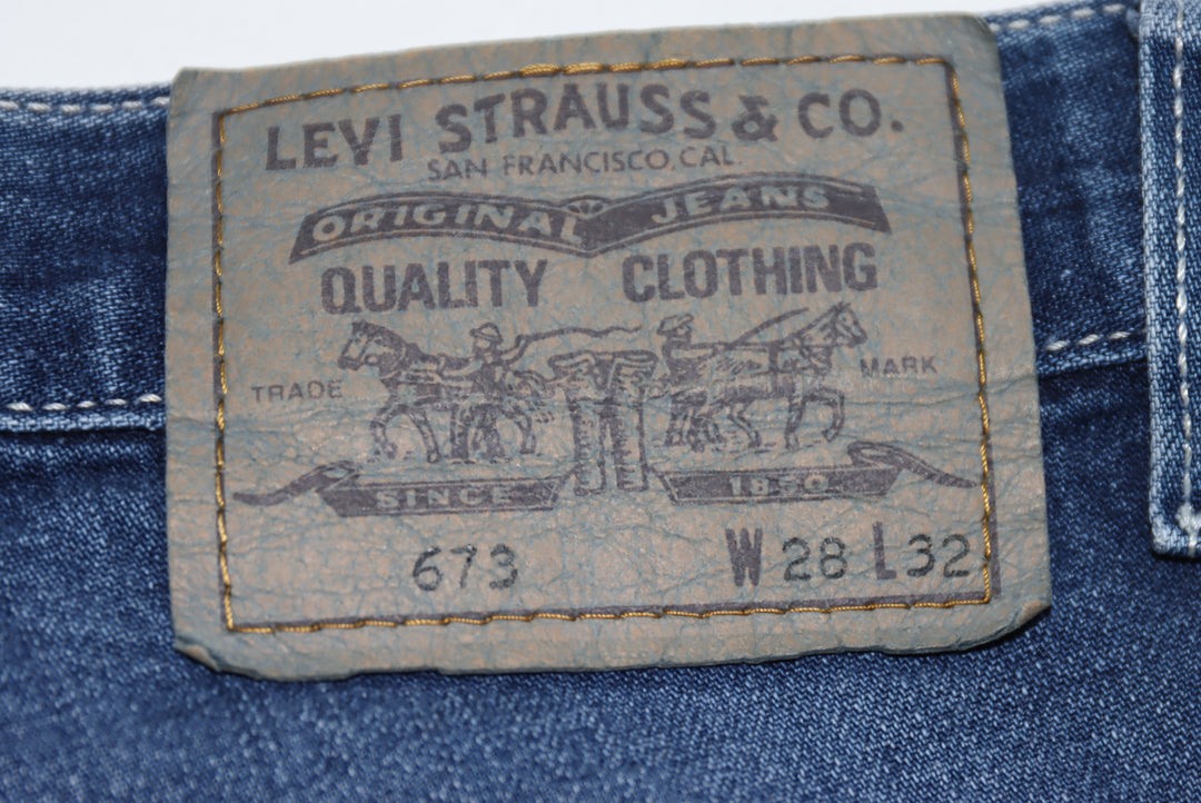 Levi's 673 Work Orange Tab Jeans Denim W28 L32 Unisex