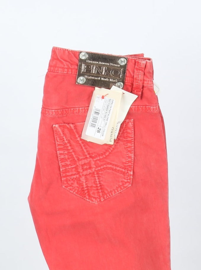 Pinko Dipelta Jeans Rosso W26 Donna Deadstock w/Tags