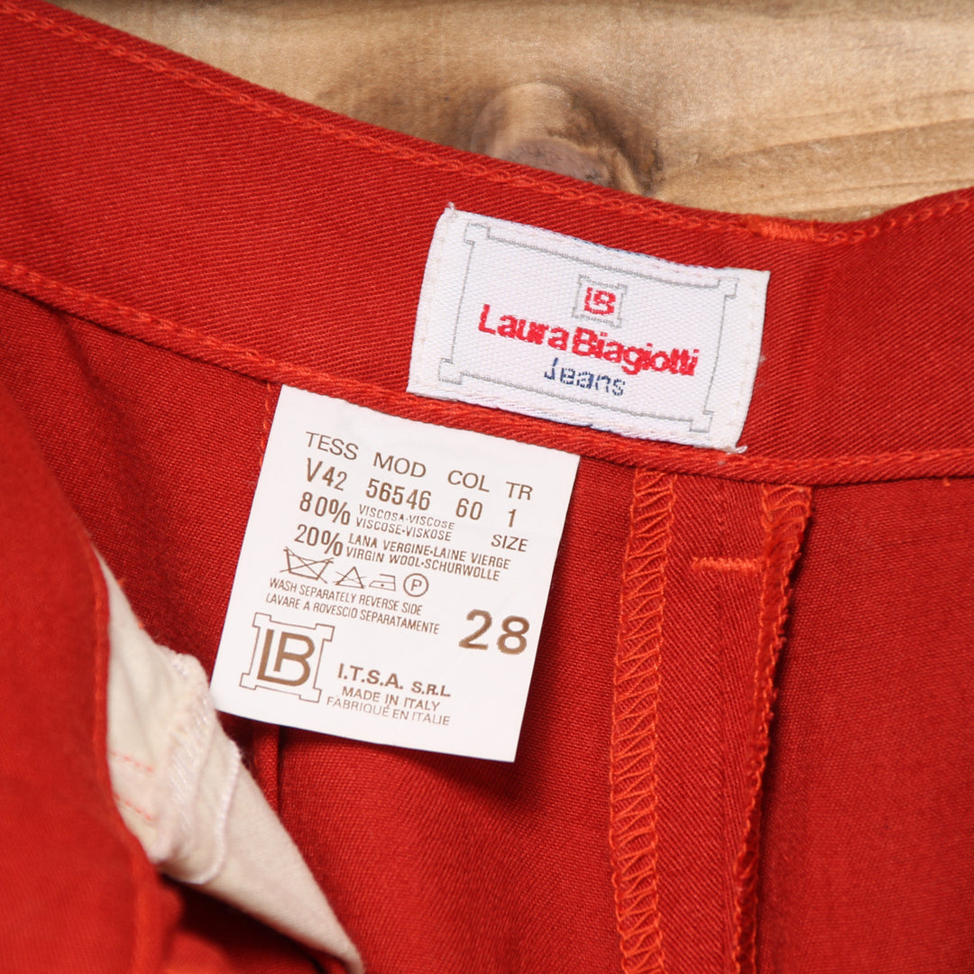 Laura Biagiotti Jeans W28 Rosso Donna Vita Alta