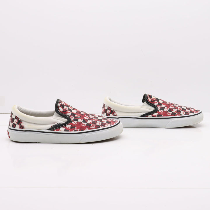 Vans Slip On Love Me Basse Bianche, Nere e Rosse a Quadri Eur 36 Unisex