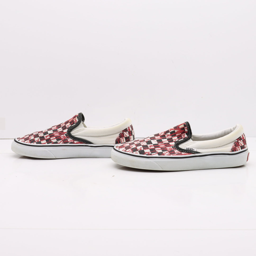 Vans Slip On Love Me Basse Bianche, Nere e Rosse a Quadri Eur 36 Unisex