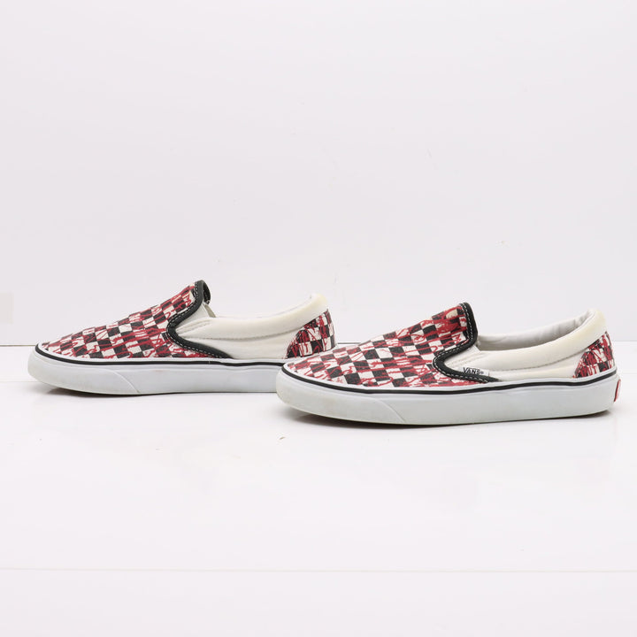 Vans Slip On Love Me Basse Bianche, Nere e Rosse a Quadri Eur 36 Unisex