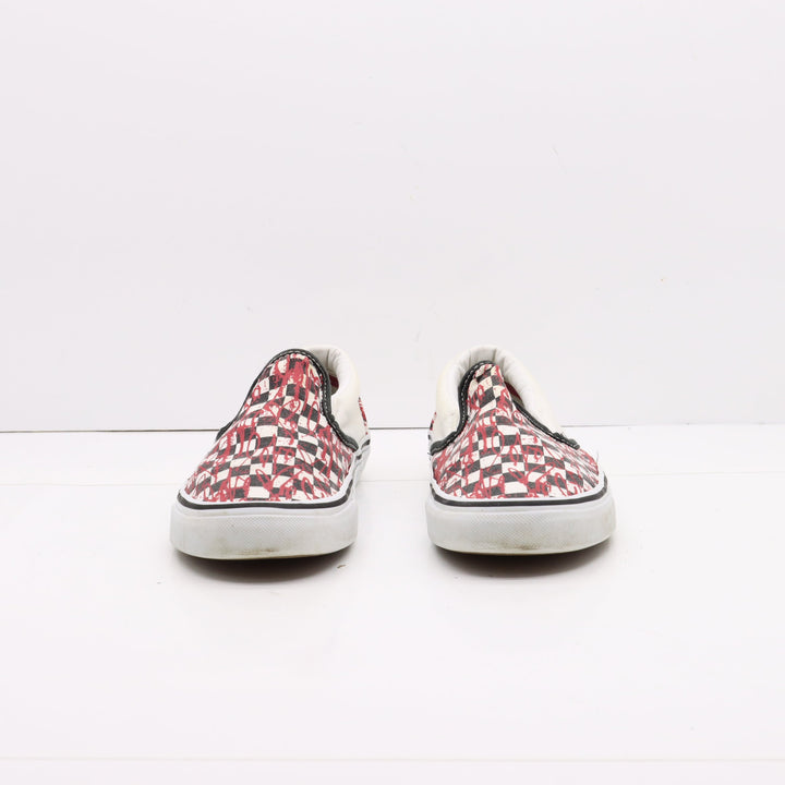 Vans Slip On Love Me Basse Bianche, Nere e Rosse a Quadri Eur 36 Unisex