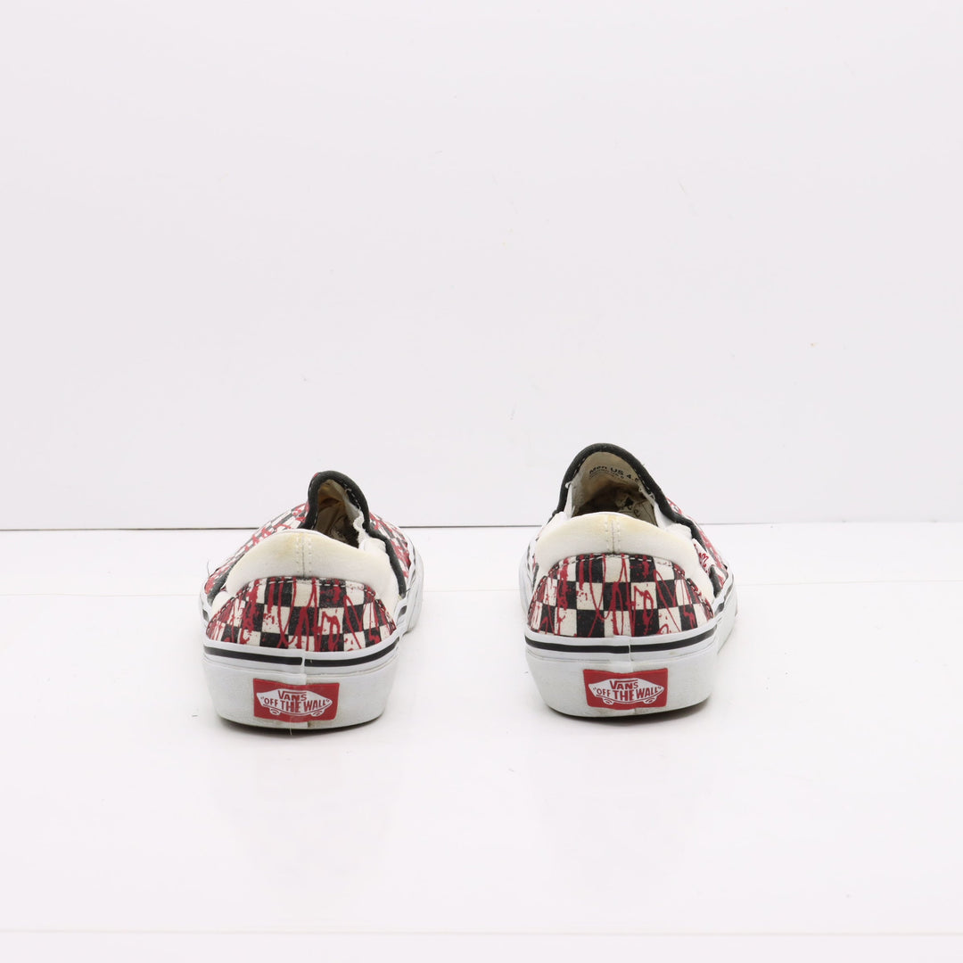 Vans Slip On Love Me Basse Bianche, Nere e Rosse a Quadri Eur 36 Unisex