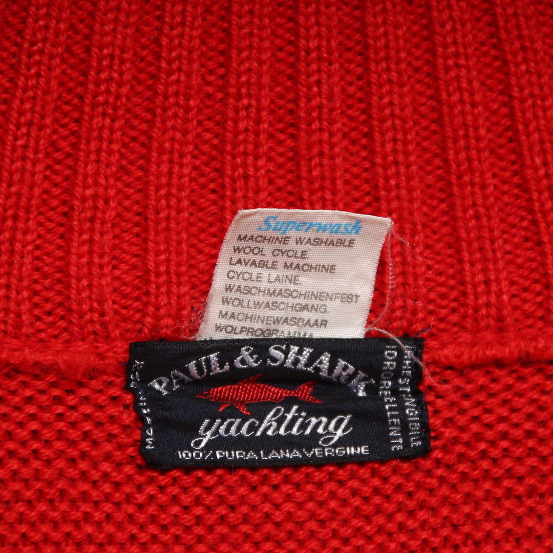 Paul & Shark Yatching Cardigan Vintage Rosso Taglia M Uomo