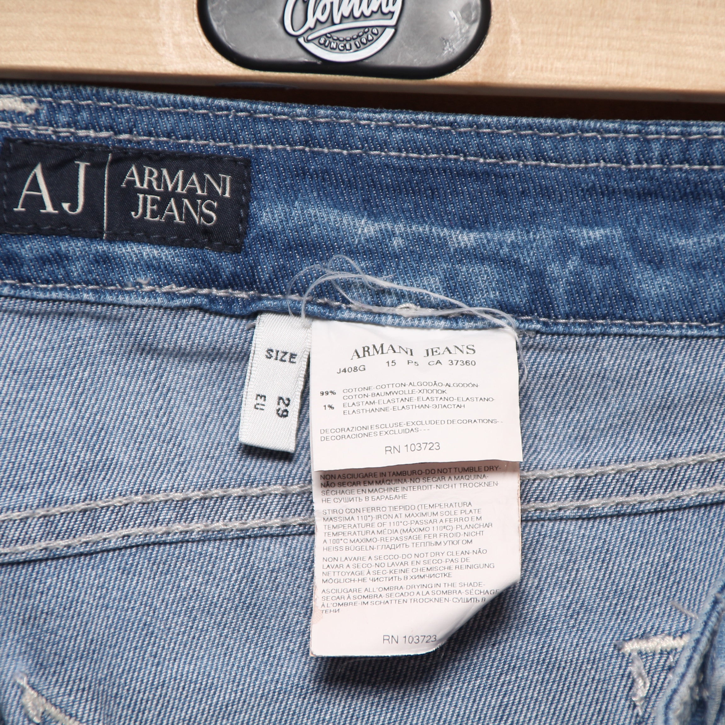 Armani Jeans Denim EU 29 Unisex Vita Bassa Vintage Clothing Shop