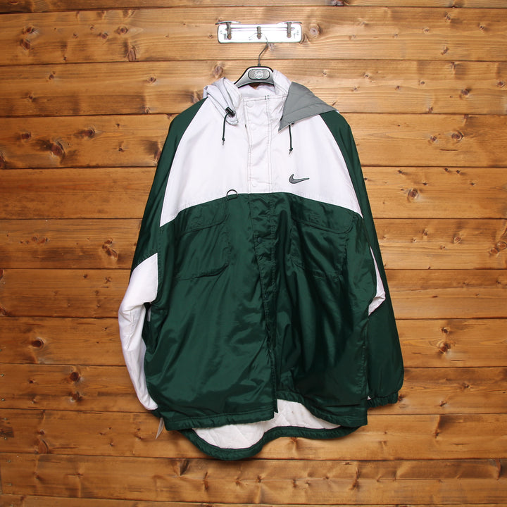 Nike Piumino Vintage Bianco e Verde Taglia XL Uomo