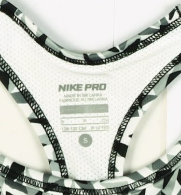 Reggiseno Sportivo Nike Running Bianco e Nero Taglia S 8/10y Bambino w/Tags