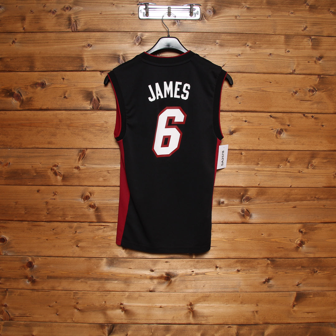 Maglia da Basket NBA Adidas Miami Heat James 6 Nera Taglia XS Unisex