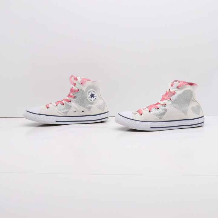 Converse All Star Alte Bianche con Cuori Eur 36 Junior