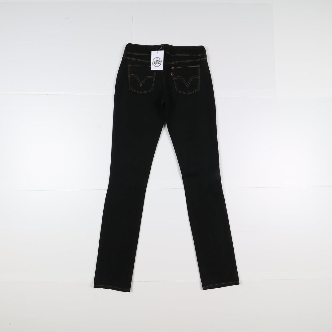 Levi's 571 Slim Fit W30 L34 Nero Donna Vita Bassa