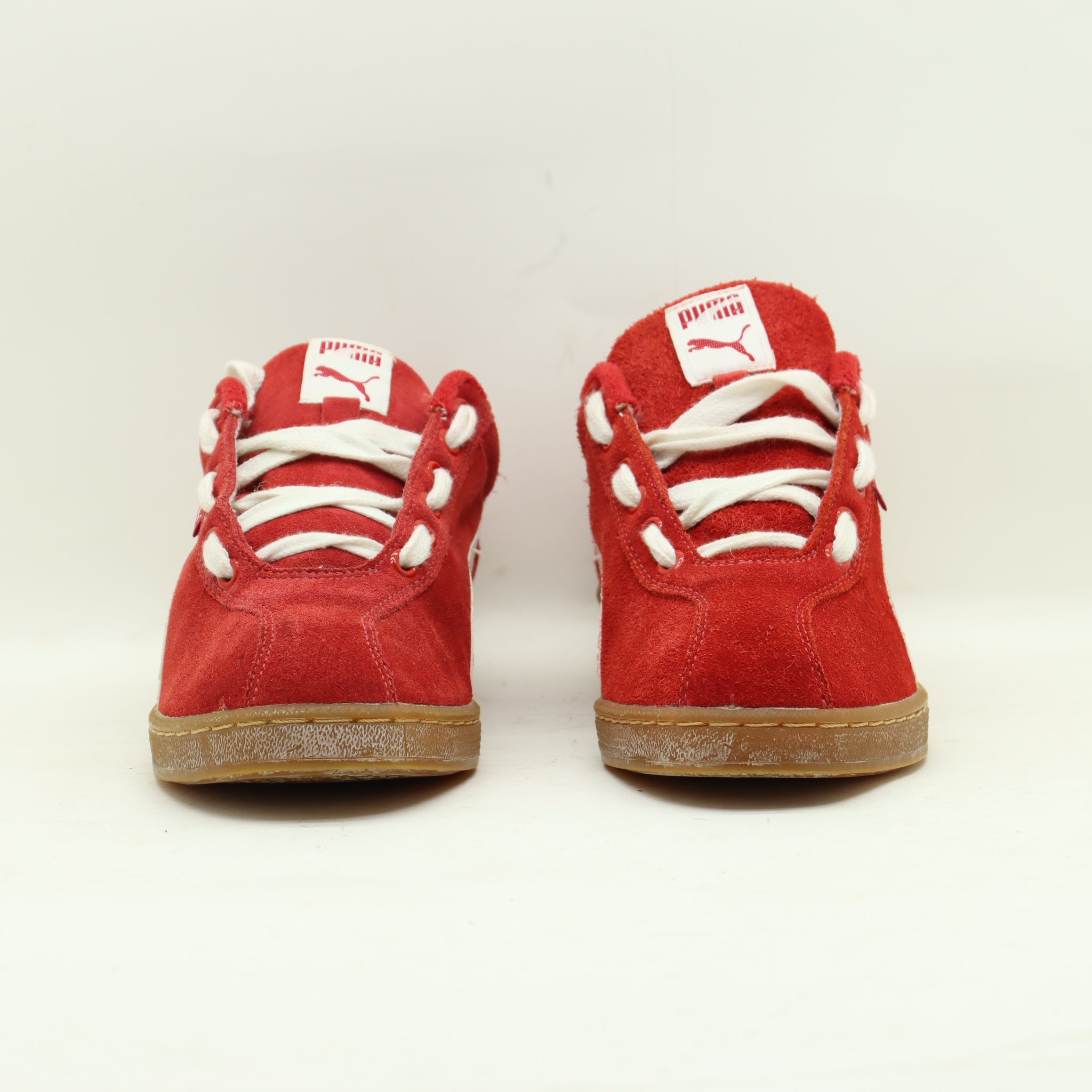 Scarpe Puma Suede Camoscio Eur 41 Rosso Unisex Vintage Clothing Shop